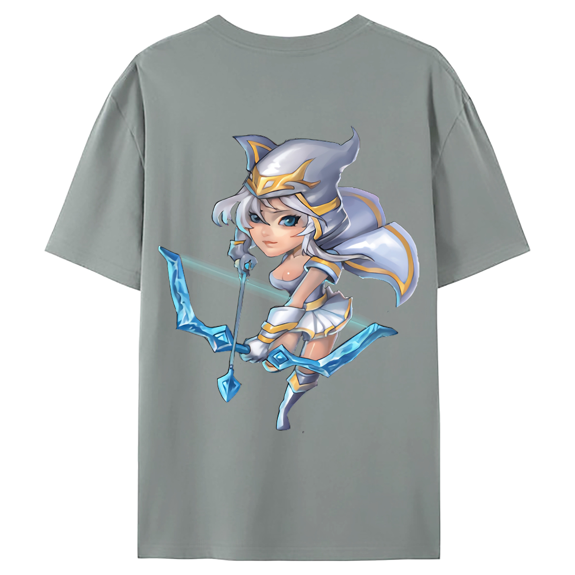 （画像用） リーグ・オブ・レジェンド League of Legends LOL 綿100％ メンズ半袖Tシャツ（バックプリント） 通気性